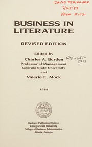 Front cover of Business in literature by Unknown