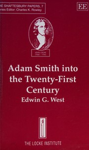 Front cover of Adam Smith into the twenty-first century by West, E. G.