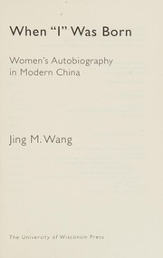 Cover of When "I" was born by Jing M. Wang
