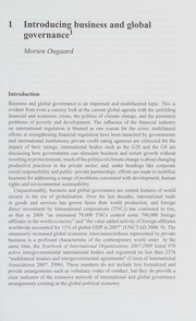 Front cover of Business and global governance by Morten Ougaard