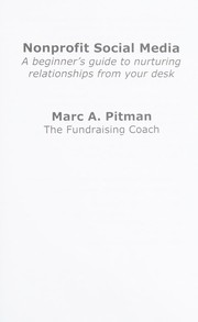Cover of Nonprifit social media by Marc A. Pitman