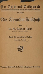 Cover of Die sprachwissenschaft by Kristian Sandfeld