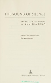 Front cover of The sound of silence by Sumedho Ajahn.