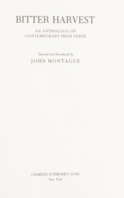 Cover of Bitter harvest by John Montague