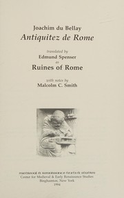 Front cover of Antiquitez de Rome by Joachim Du Bellay