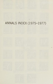 Front cover of Annals index, 1975-1977 by Bill M. Boland