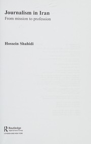Cover of Journalism in Iran by Hossein Shahidi