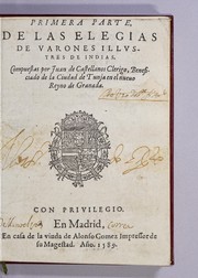 Cover of Primera parte, de las Elegias de varones illustres de Indias by Juan de Castellanos