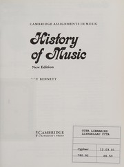 Front cover of History of music by Bennett, Roy