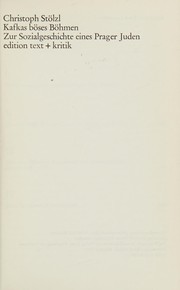 Front cover of Kafkas böses Böhmen by Christoph Stölzl