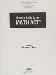 Cover of Ultimate guide to the MATH ACT by Richard F. Corn