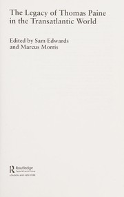 Front cover of Legacy of Thomas Paine in the Transatlantic World by Sam Edwards