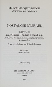 Cover of Nostalgie d'Israël by Marcel-Jacques Dubois