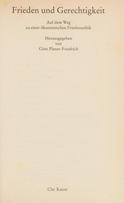 Front cover of Frieden und Gerechtigkeit by Lutheran World Federation