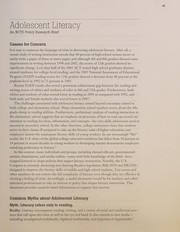 Cover of Adolescent literacy and the teaching of reading by Deborah Appleman