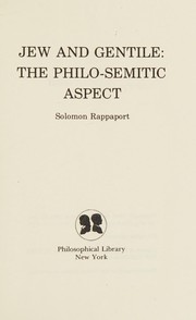 Front cover of Jew and gentile by Solomon Rappaport