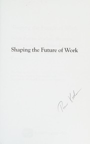 Cover of Shaping the Future of Work by Thomas A. Kochan