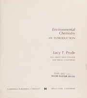 Cover of Environmental chemistry by Lucy T. Pryde