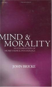 Cover of Mind and morality by John Bricke