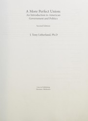 Front cover of A More Perfect Union by J. Tony Litherland