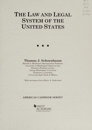 Front cover of Law and Legal System of the United States by Thomas Schoenbaum