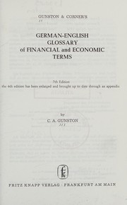 Cover of German-English glossary of financial and economic terms by C. A. Gunston