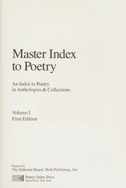 Cover of Master index to poetry by Unknown