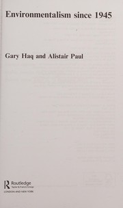 Cover of Environmentalism since 1945 by Gary Haq
