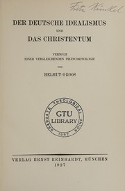 Front cover of Der deutsche Idealismus und das Christentum by Helmut Groos