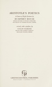 Cover of Aristotle's Poetics by Humphry House
