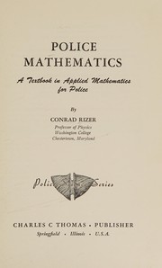 Cover of Police mathematics by Conrad Rizer