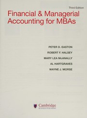 Front cover of Financial and Managerial Accounting for MBAs by Peter D. Easton