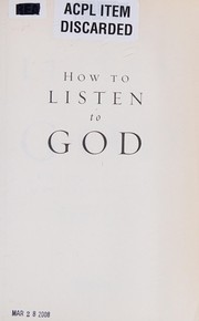 Front cover of How to listen to God by Doug Hill