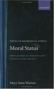 Cover of Moral status by Mary Anne Warren