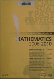 Front cover of Standard grade, foundation mathematics 2006-2010 by Scottish Qualifications Authority