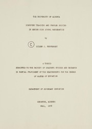 Cover of Discovery teaching and problem solving in senior high school mathematics by Eileen J. Perfrement