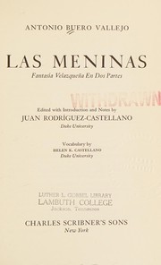 Front cover of Las meninas; fantasía velazqueña en dos partes by Antonio Buero Vallejo