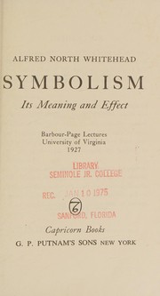 Cover of Symbolism by Alfred North Whitehead