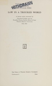 Front cover of Law in a troubled world by Cleveland College.