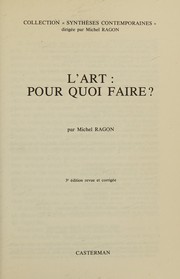 Cover of L' Art by Michel Ragon