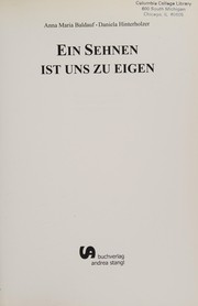 Cover of Ein Sehnen ist uns zu eigen by Daniela Hinterholzer