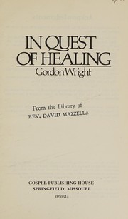 Front cover of In quest of healing by Gordon Wright