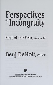 Cover of Perspectives by Incongruity by Benj DeMott