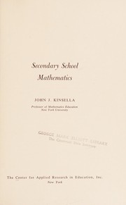 Front cover of Secondary school mathematics by John J. Kinsella