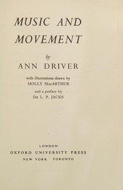 Cover of Music and movement by Ann Driver