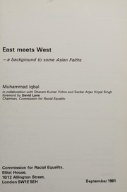 Cover of East meets West by Muhammad Iqbal