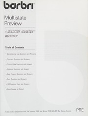 Cover of Multistate preview by BAR/BRI (Firm)