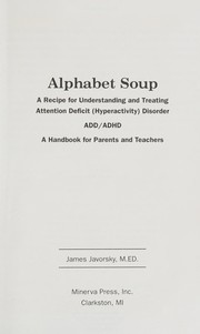 Front cover of Alphabet soup by James Javorsky
