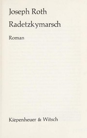 Cover of Radetzkymarsch by Joseph Roth
