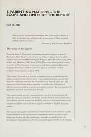 Cover of Parenting Matters (What Works?) by Eva Lloyd
